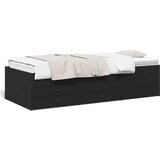 vidaXL Dnevni krevet s ladicama crni 75 x 190 cm konstruirano drvo Cijene