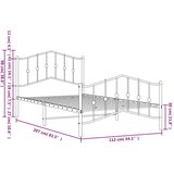  Metalni okvir kreveta s uzglavljem i podnožjem crni 107x203 cm | shoptok.hr