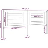  Uzglavlje za krevet sivo 186 x 4 x 100 cm od masivne borovine | shoptok.hr