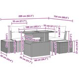 vidaXL Vrtni kauč set Set od 5 Crna Ratan Vrtni kutni kauč Pravokutni | shoptok.hr