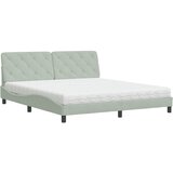 vidaXL Postelja z vzmetnico svetlo siva 180x200 cm žamet, (21094832) | Shoptok.si