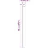  Steber ograje. 12 pcs Siva 70 cm Jeklo s prašnim premazom, (5000157792) | Shoptok.si