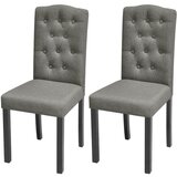 vidaXL Jedilni stoli 2 kosa sivo blago | Shoptok.si