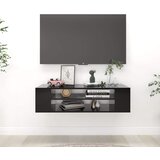 Viseći TV ormarić crni 100 x 30 x 26,5 cm konstruirano drvo Cene
