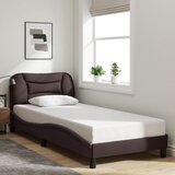  Okvir kreveta s LED-om bez madraca Hvar tamnosmeđi 90 x 190 cm od tkanine | shoptok.hr