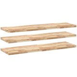 vidaXL Plutajuće police 3 kom 140x40x4 cm od neobrađenog drva bagrema - Prirodna 140 x 40 x 4 cm 3 1 | shoptok.hr