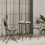 vidaXL Bistro set s mozaikom crno-bijeli od željeza i keramike Cijene