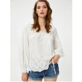 Koton Embroidery Blouse Balloon Sleeves with Window Detail | shoptok.hr