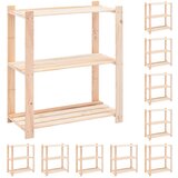  Stalci za pohranu s 3 razine 10 kom 80x38x90 cm borovina 150 kg | shoptok.hr