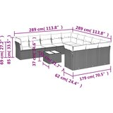  12-dijelni set vrtnih sofa od poliratana s jastucima bež | shoptok.hr