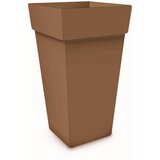 BLUMAX visoka kvadratna posuda za biljke Melrose (Vanjska dimenzija (D x Š x V): 40 x 40 x 50 cm, Plastika, Smeđe boje) | shoptok.hr