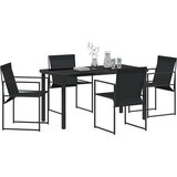  Vrtni set za objed 5 pcs Crna Textilene i čelik | shoptok.hr