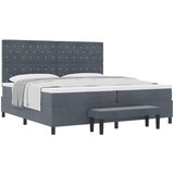  Krevet s opruga kutije Tamno siva 200 x 200 cm Baršun | shoptok.hr