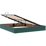  Krevet S LED lampica s pohranom Tamnozelena 180 x 200 cm Baršun | shoptok.hr