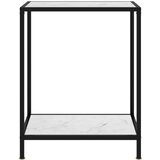 Maison Chic konzolna miza - miza ob steni bela 60x35x75 cm kaljeno steklo, (21786254) Cene