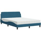 vidaXL Krevet s madracem plavi 120 x 200 cm baršunasti | shoptok.hr