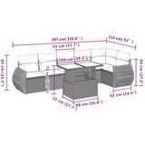vidaXL 7-dijelni set vrtnih sofa od poliratana s jastucima smeđi | shoptok.hr