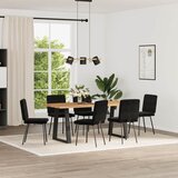 Maison Chic Jedilni stoli - Vzorci stoli 6 kosov črn žamet A1103, (22031786) Cene