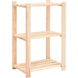 vidaXL Stojalo s policami 3-nadstropno 60x38x90 cm borovina 150 kg Cene