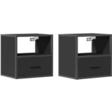 Maison Chic Stenski Dvo delni komplet Nočne omarice - Nočne mize črna 40x31x39,5 cm, (21687178) Cene