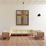The Living Store Vrtna sedežna garnitura 8-delna z blazinami trdna borovina - Vrtna Sedežna Garnitura, (21471918) | Shoptok.si