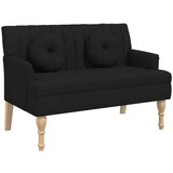  The Living Store Klop z blazinami črna 113x64,5x75,5 cm blago - Klop, (21454348) | Shoptok.si