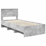  Krevetna konstrukcija s uzglavljem Betonski sivi 120 x 123 cm | shoptok.hr