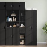 vidaXL Ozka omara za shranjevanje črna 30x42,5x225 cm inženirski les Cene