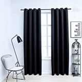 vidaXL Zatemnitvene zavese z obroči 2 kosa črne 137x213 cm blago | Shoptok.si