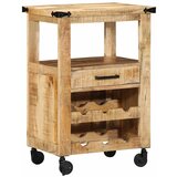 vidaXL Kuhinjski voziček Rjava 55 x 40 x 80 cm Masiven les manga | Shoptok.si