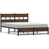 Metalni okvir kreveta bez madraca smeđa boja hrasta 140x200 cm | shoptok.hr
