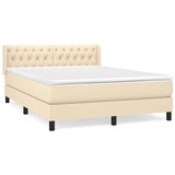  Krevet s oprugama i madracem krem 140x200 cm od tkanine | shoptok.hr