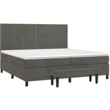  Krevet s oprugama i madracem tamnosivi 200x200 cm baršunasti | shoptok.hr