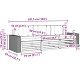  Set vanjskih sofa 3 pcs Prirodna i antracit Poliester | shoptok.hr