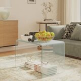 The Living Store Stranska mizica 40x40x60 cm kaljeno steklo - Stranska Mizica, (21662826) | Shoptok.si