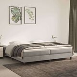  Box spring postelja z vzmetnico svetlo siva 200x200 cm žamet, (20726319) Cene