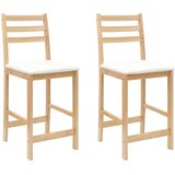  Trpezarijske stolice 2 kom. Čvrsto drvo od gume Prirodna Smeđa 40 x 47,5 x 99,5 cm | shoptok.hr