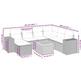  8-dijelni set vrtnih sofa od poliratana s jastucima crni | shoptok.hr