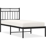  Metalni okvir za krevet s uzglavljem crni 80x200 cm | shoptok.hr