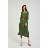 Moodo Midi dress with wide khaki belt | Shoptok.si