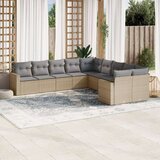 vidaXL 10-dijelni set vrtnih sofa s jastucima bež od poliratana | shoptok.hr
