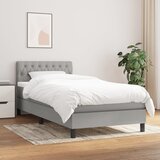 vidaXL Box spring postelja z vzmetnico svetlo siva 90x190 cm blago Cene
