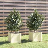 vidaXL vrtne sadilice 2 kom bijele 31 x 31 x 31 cm od masivne borovine Cijene
