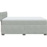 vidaXL Box spring postelja z vzmetnico svetlo siva 160x200 cm žamet | Shoptok.si