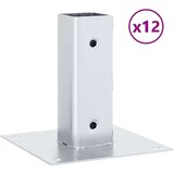 Post Bases Square 12 kosov Silver 51x51 mm Pocinkano jeklo, (21827458) | Shoptok.si