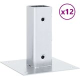  Postolja za stupove kvadratna 12 kom 51x51 mm pocinčani čelik | shoptok.hr