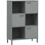 Maison Chic Knjižna omara - Knjižni regal z nogami siva 90x35x128,5 cm trden les OSLO, (21726154) | Shoptok.si