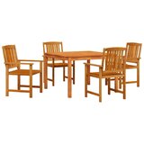  Vrtni set za objed 5 kom. Smeđa Čvrsto drvo akacije 85 x 85 x 75 cm | Shoptok.si