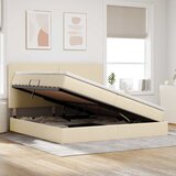 Krevet s madracem i skladištem Krema 200 x 200 cm tkanina | Eponuda.com