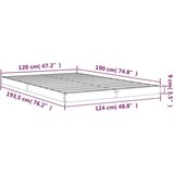  Posteljni okvir siv 120x190 cm trdna borovina 4FT, (20737342) | Shoptok.si